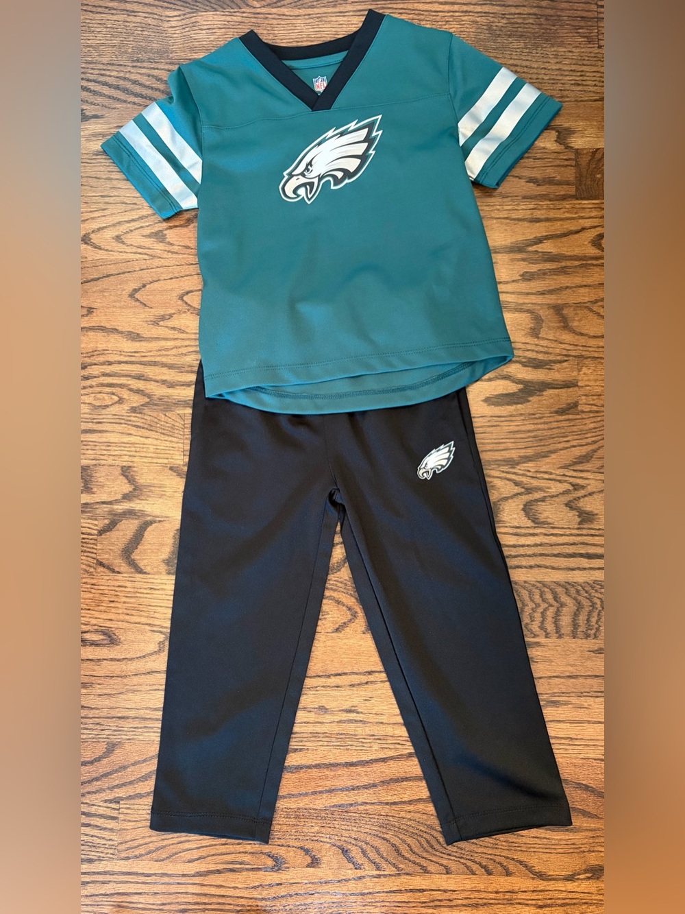 NFL Girls Teal and Black Philadelphia Eagles Matching Set